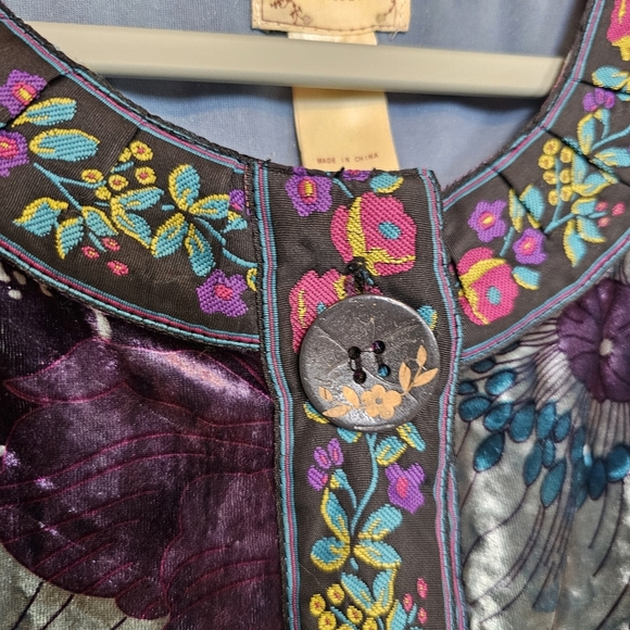 Vintage Y2K Tracy Porter Floral Velvet Button Down Blazor Embroidered Jacket - Picture 7 of 10